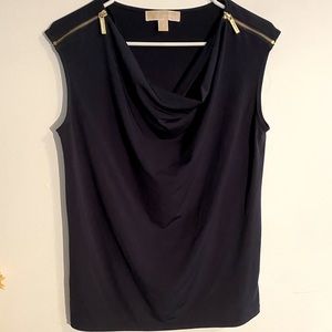 Michael Kors Navy Blue Scoop Blouse